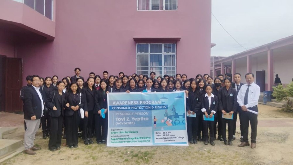 Advocate Tovi Z Yeptho along with others at Zunheboto Government College on August 18.